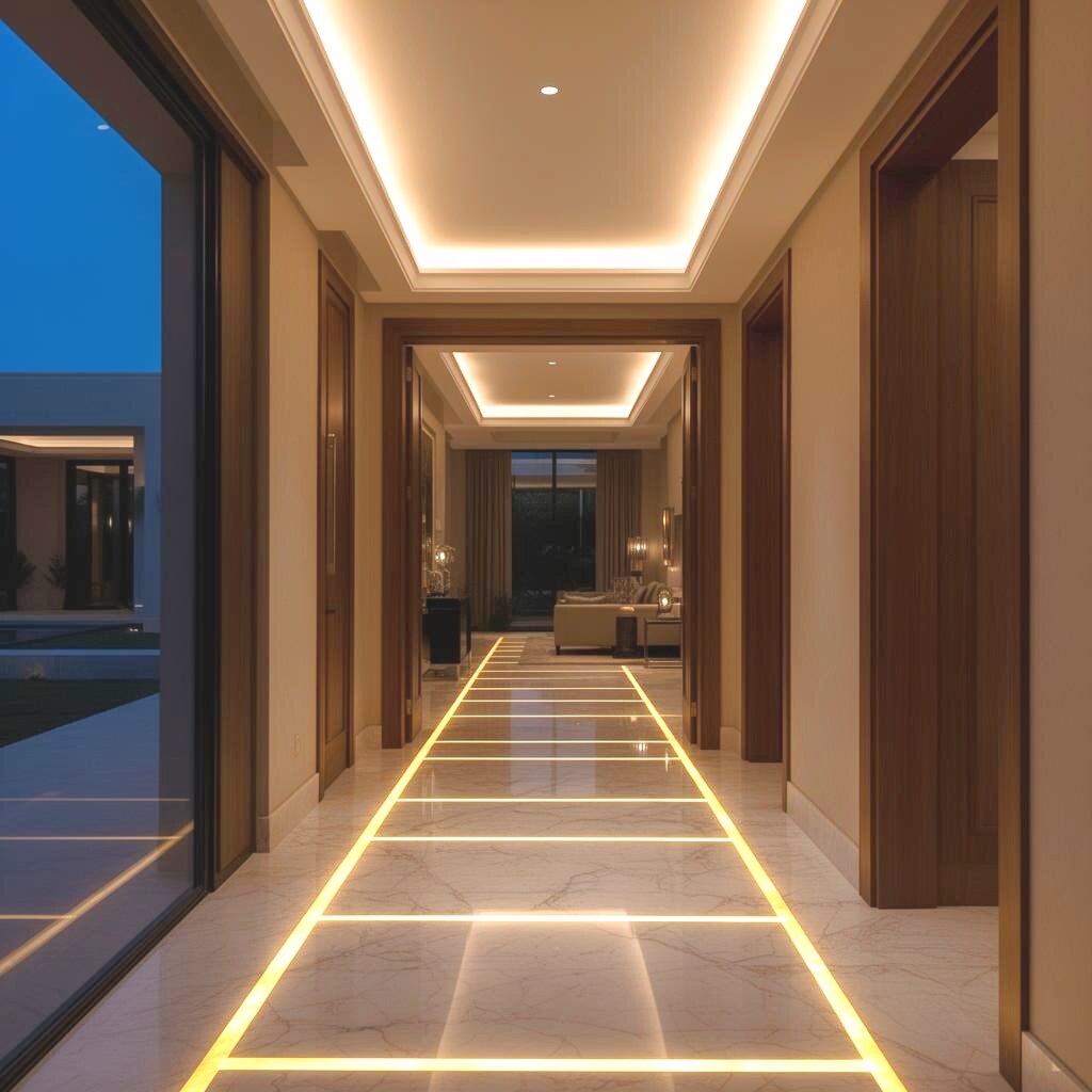 Soft pathway lighting at night