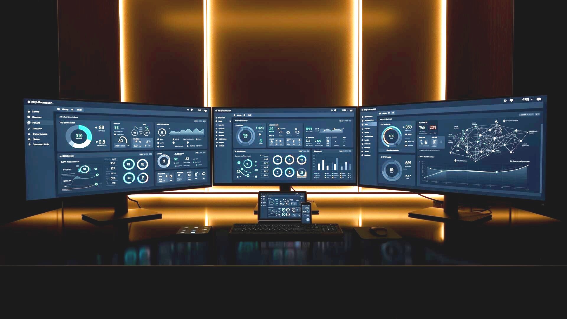 Elegant senior using a voice control device