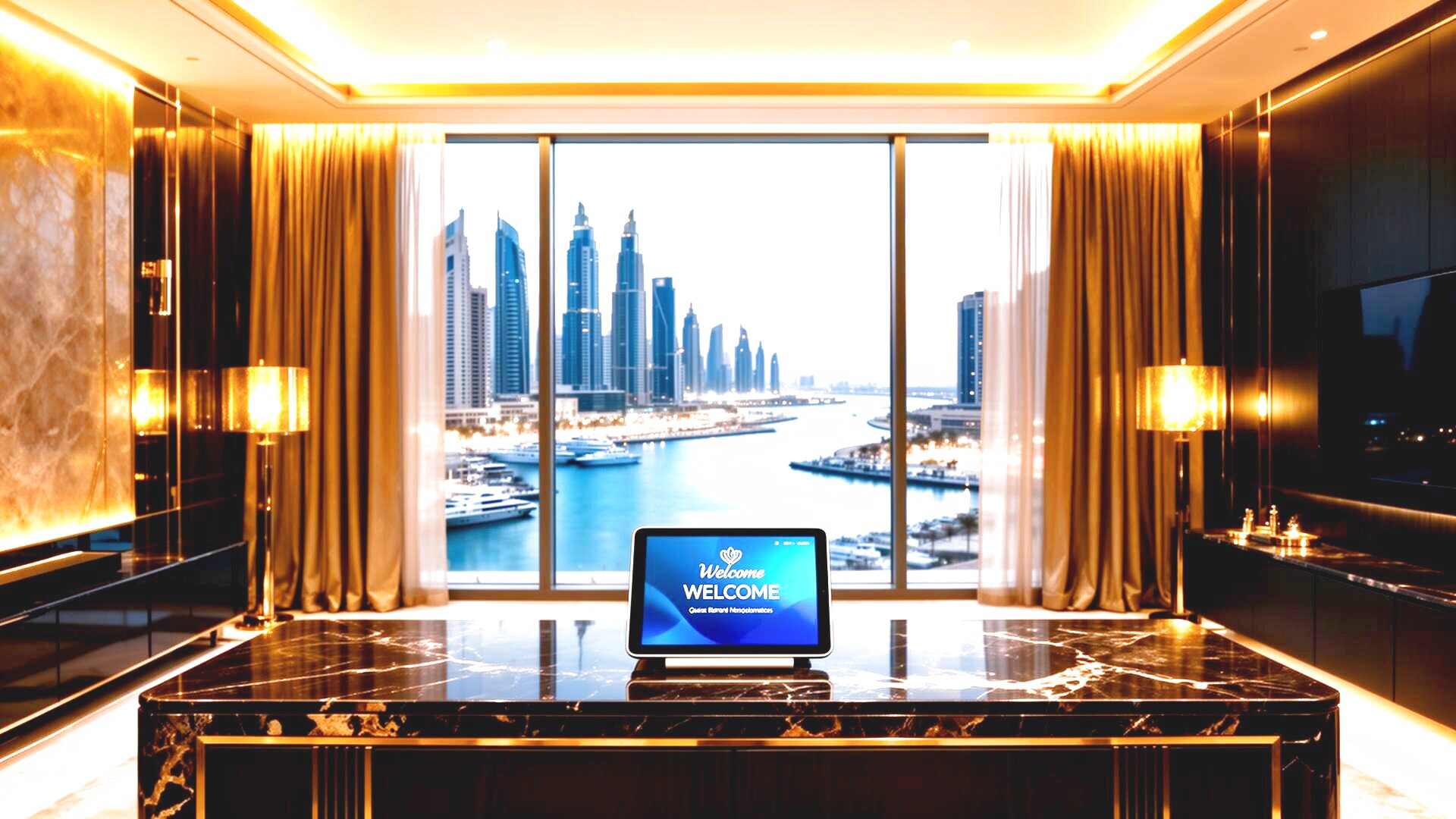 Luxury holiday home with smart welcome scene